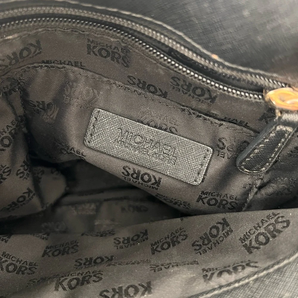 Michael Kors Black Satchel with Gold Accents